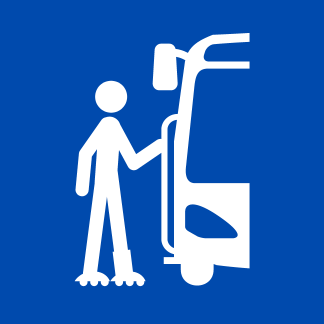 Line Outline Of Person Boarding The Bus